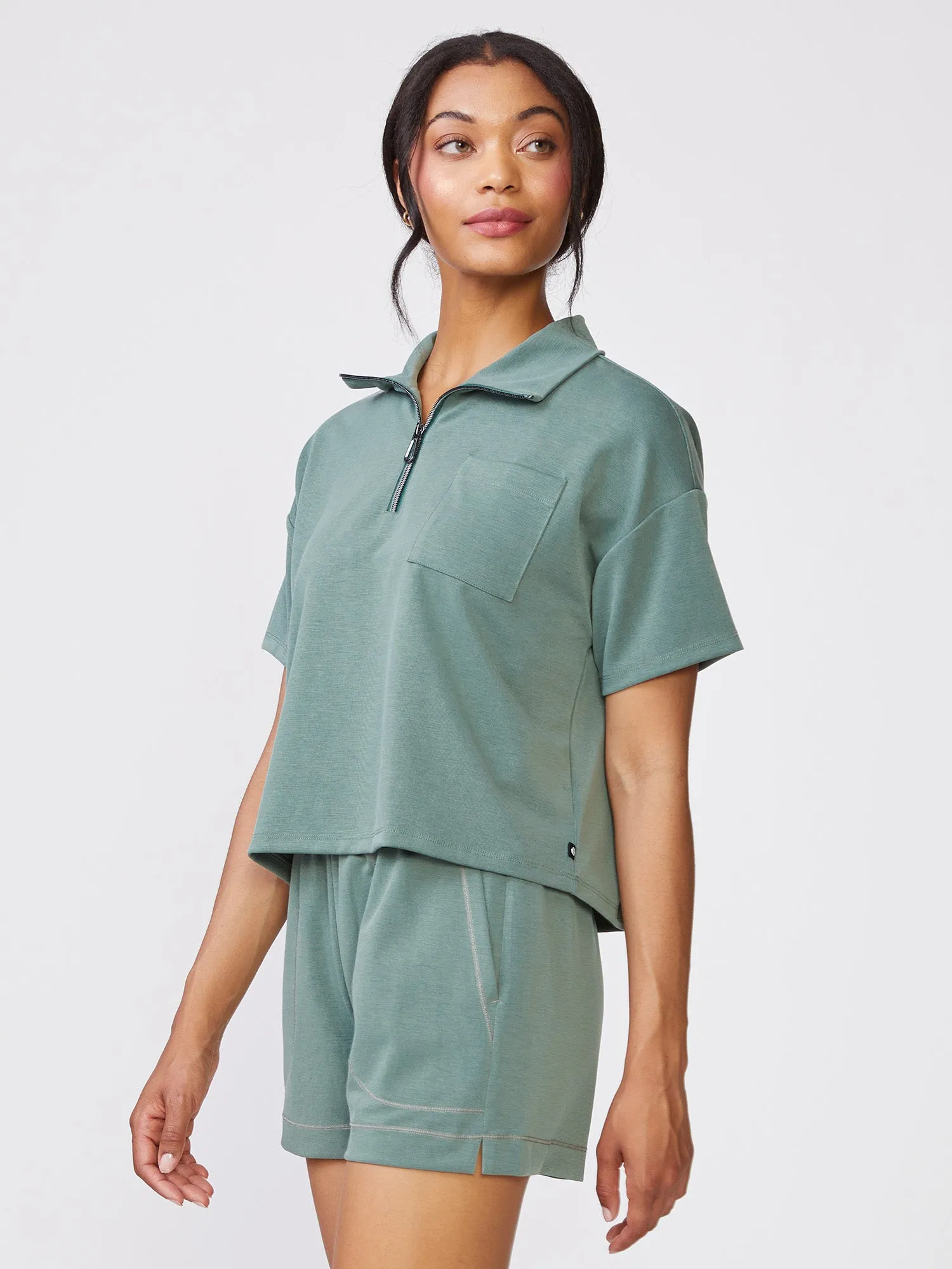 Luxe Twill Pocket Top sold by Thrive Societe product image thumbnail 5