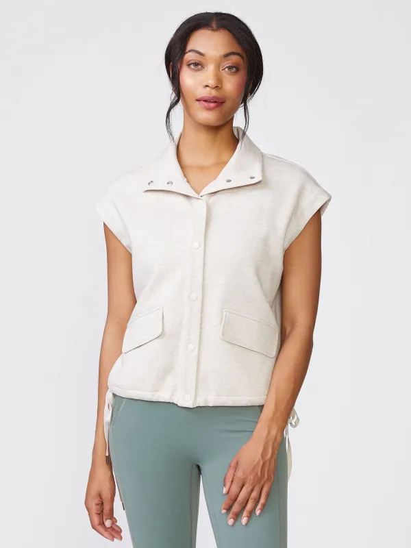 Wide Collar Button Front Jacket made by Thrive Societe