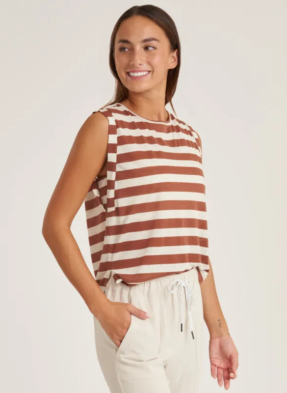 Striped Side Slit Muscle Tank - FINAL SALE sold by Thrive Societe