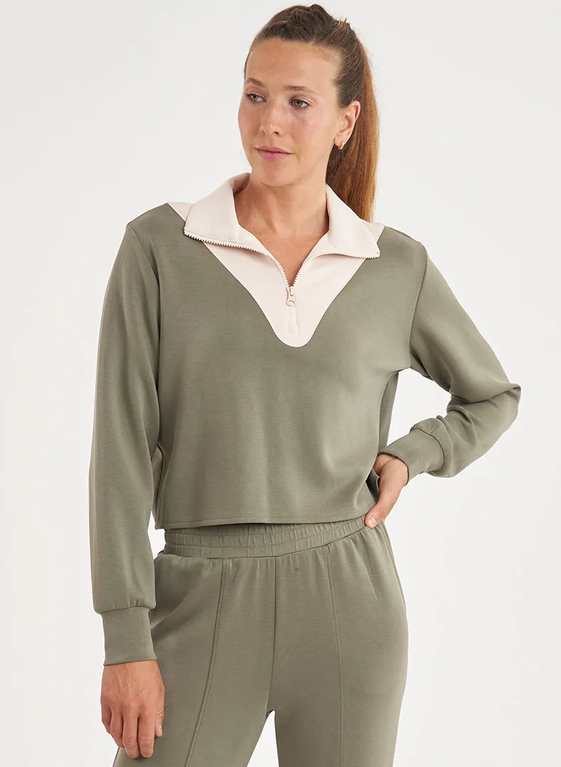 Luxe Half Zip Pullover sold by Thrive Societe