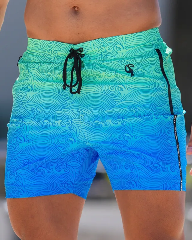 Faded Waves - Blue Lagoon - 5" sold by Tucann