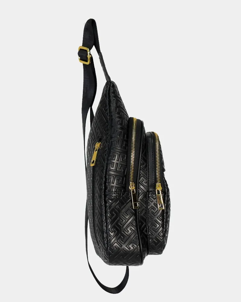 Black Leather Messenger Bag sold by Tucann product image thumbnail 5