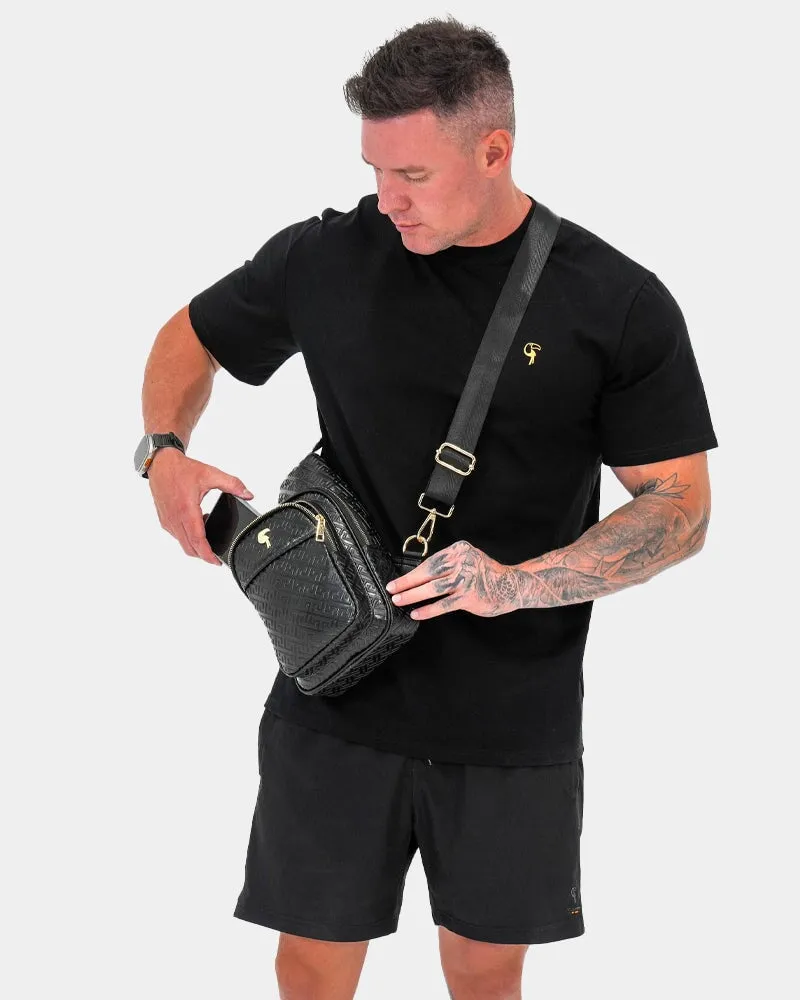 Black Leather Messenger Bag sold by Tucann product image thumbnail 4