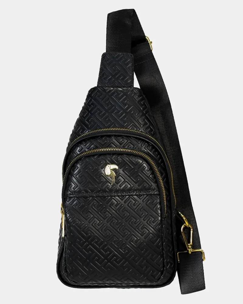 Black Leather Messenger Bag sold by Tucann