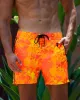 Splatter Swim Shorts Orange - 5" sold by Tucann