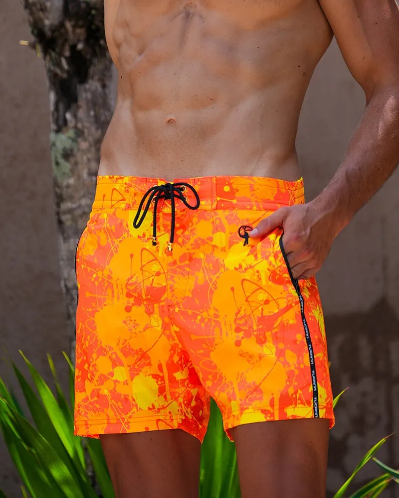 Splatter Swim Shorts Orange - 5" sold by Tucann product image thumbnail 5