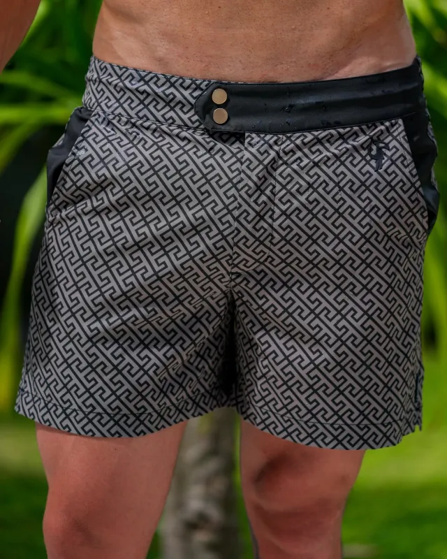 Luxe Swim Trunks - Obsidian -  5" sold by Tucann