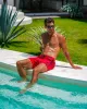 Splatter Swim Shorts Red - 5" sold by Tucann