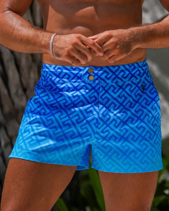 Faded Luxe Blue 3 Inch Swim Trunks sold by Tucann