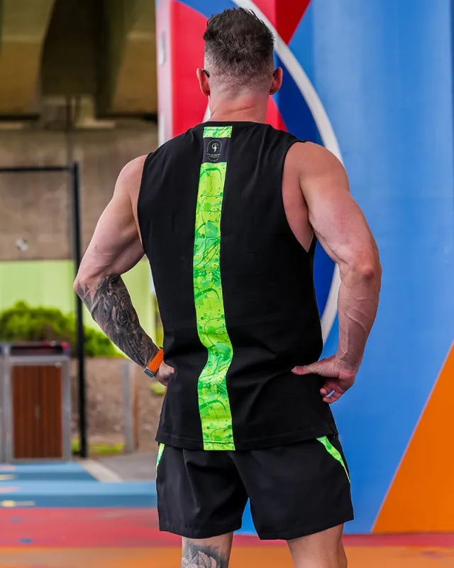 Active Sleeveless - Splatter - Lime 5" sold by Tucann