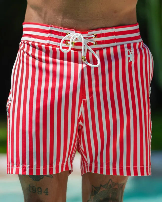 Pillar Red Swim Trunks 5" sold by Tucann