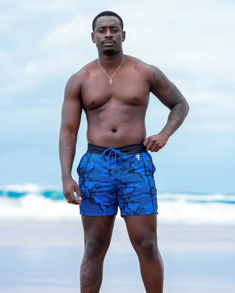 Striped Camo Blue - 5 Inch Swim Shorts sold by Tucann product image thumbnail 4