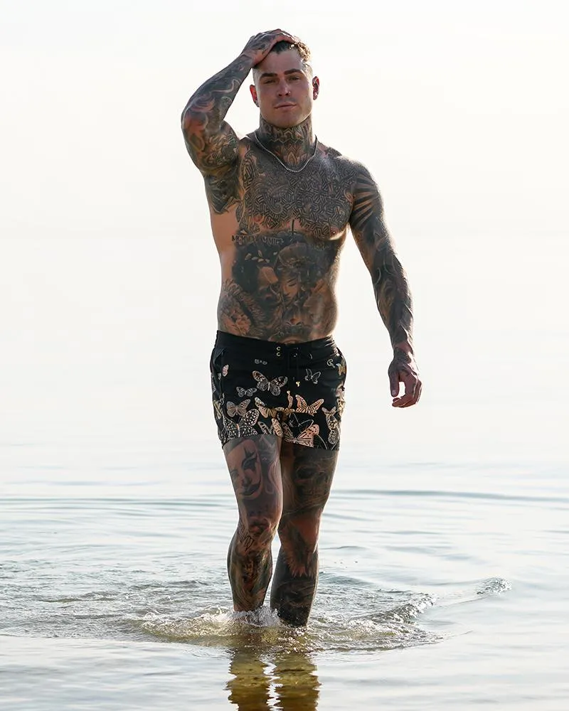 Golden Butterflies Swim Trunks - 3" sold by Tucann product image thumbnail 5