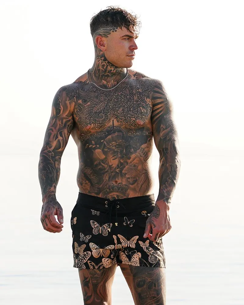 Golden Butterflies Swim Trunks - 3" sold by Tucann product image thumbnail 2