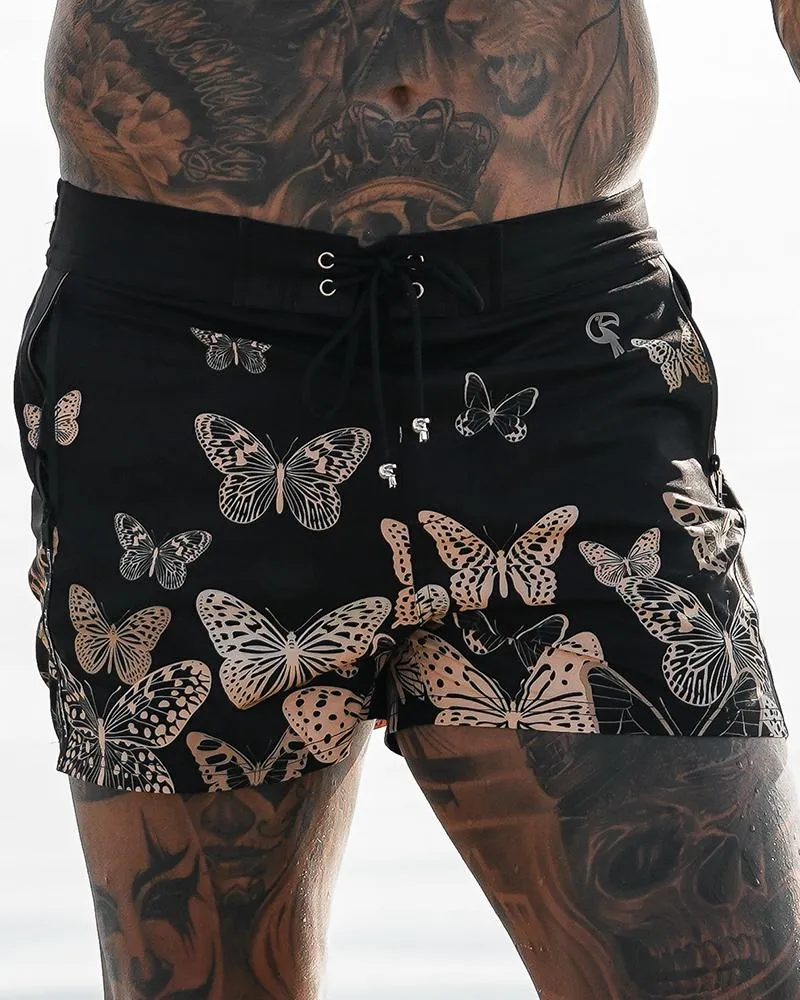 Golden Butterflies Swim Trunks - 3" sold by Tucann product image thumbnail 4