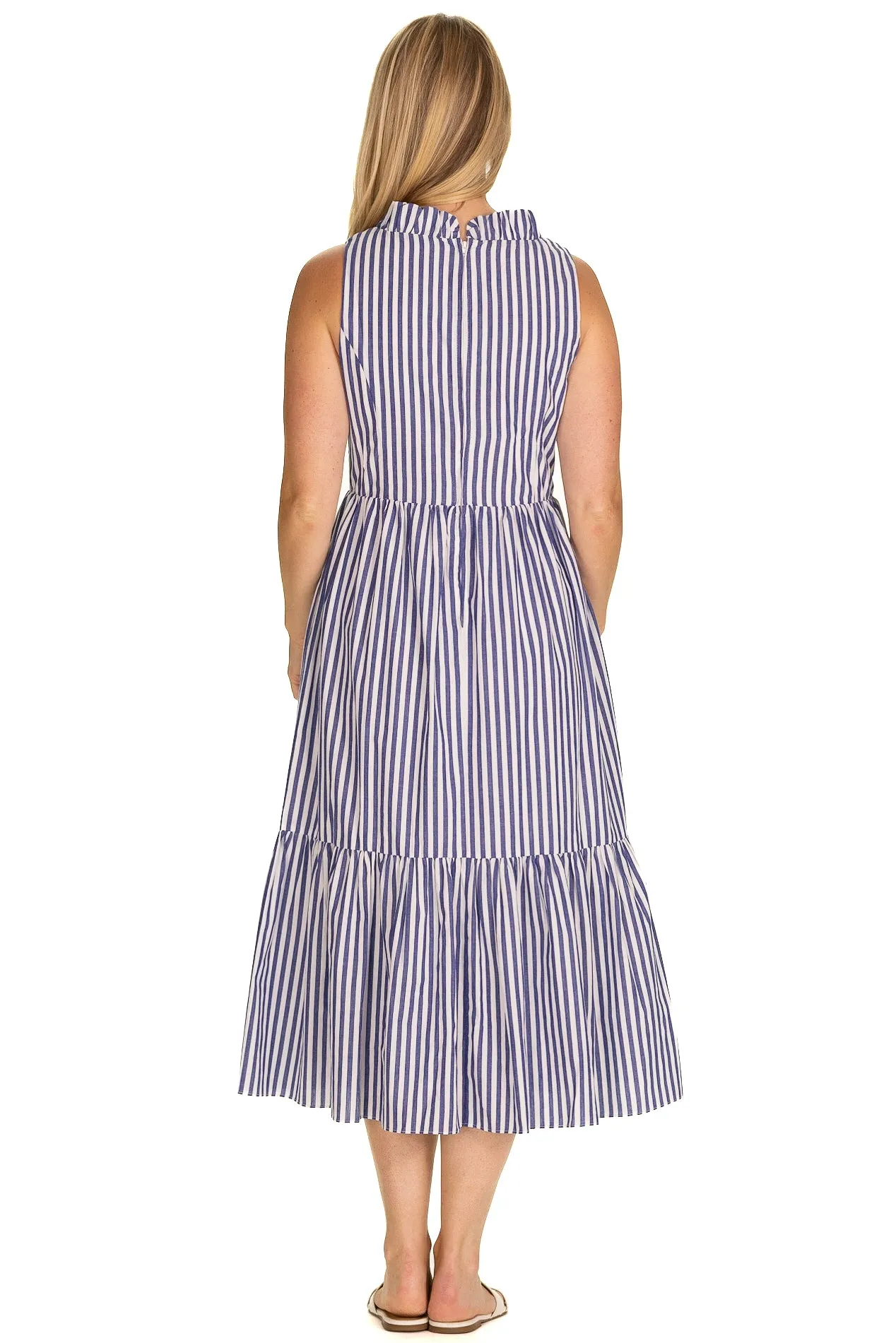 The Delphine Dress in Bright Blue Stripe sold by Duffield Lane product image thumbnail 2