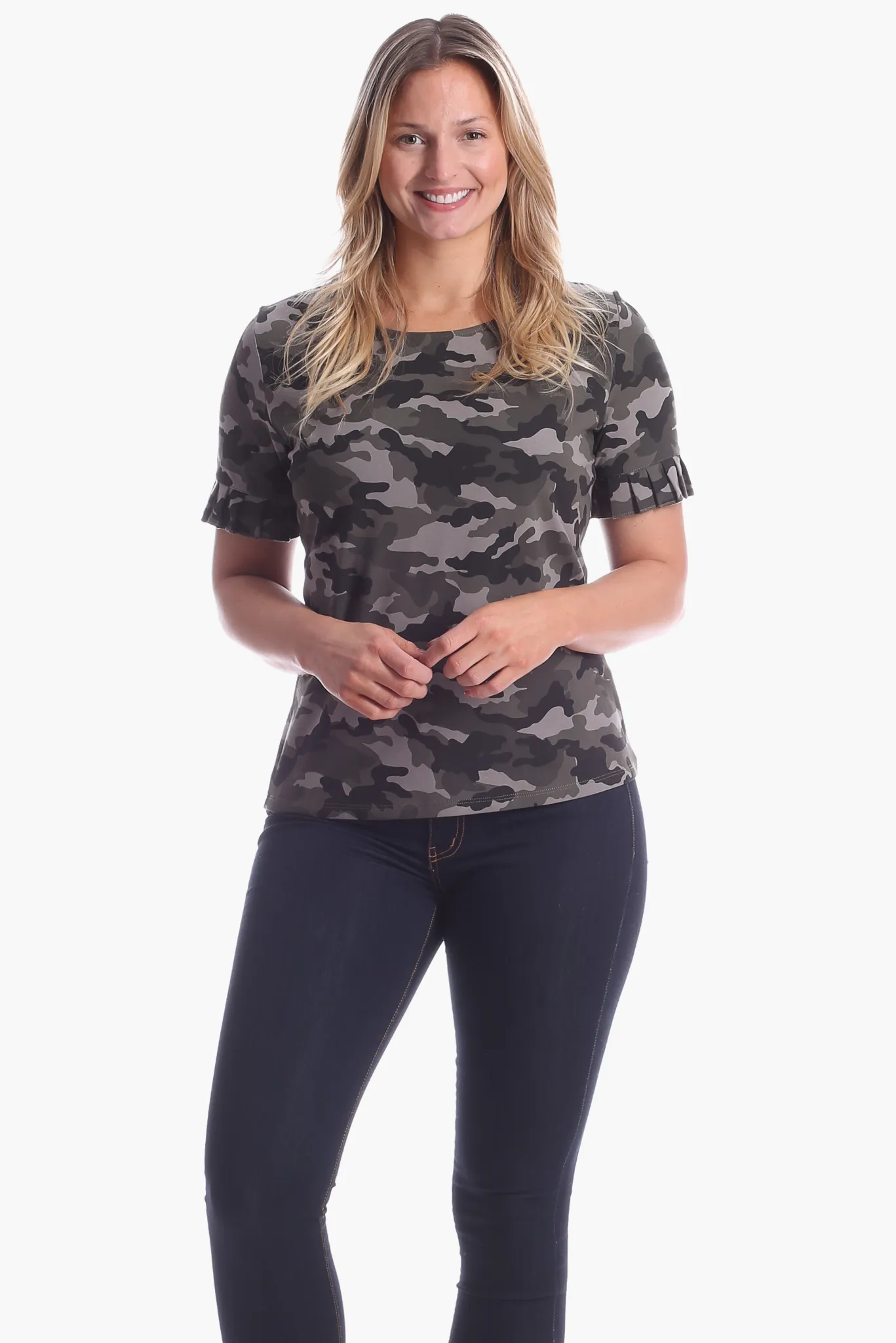 Rosie Ruffle Tee in Camo sold by Duffield Lane product image thumbnail 2