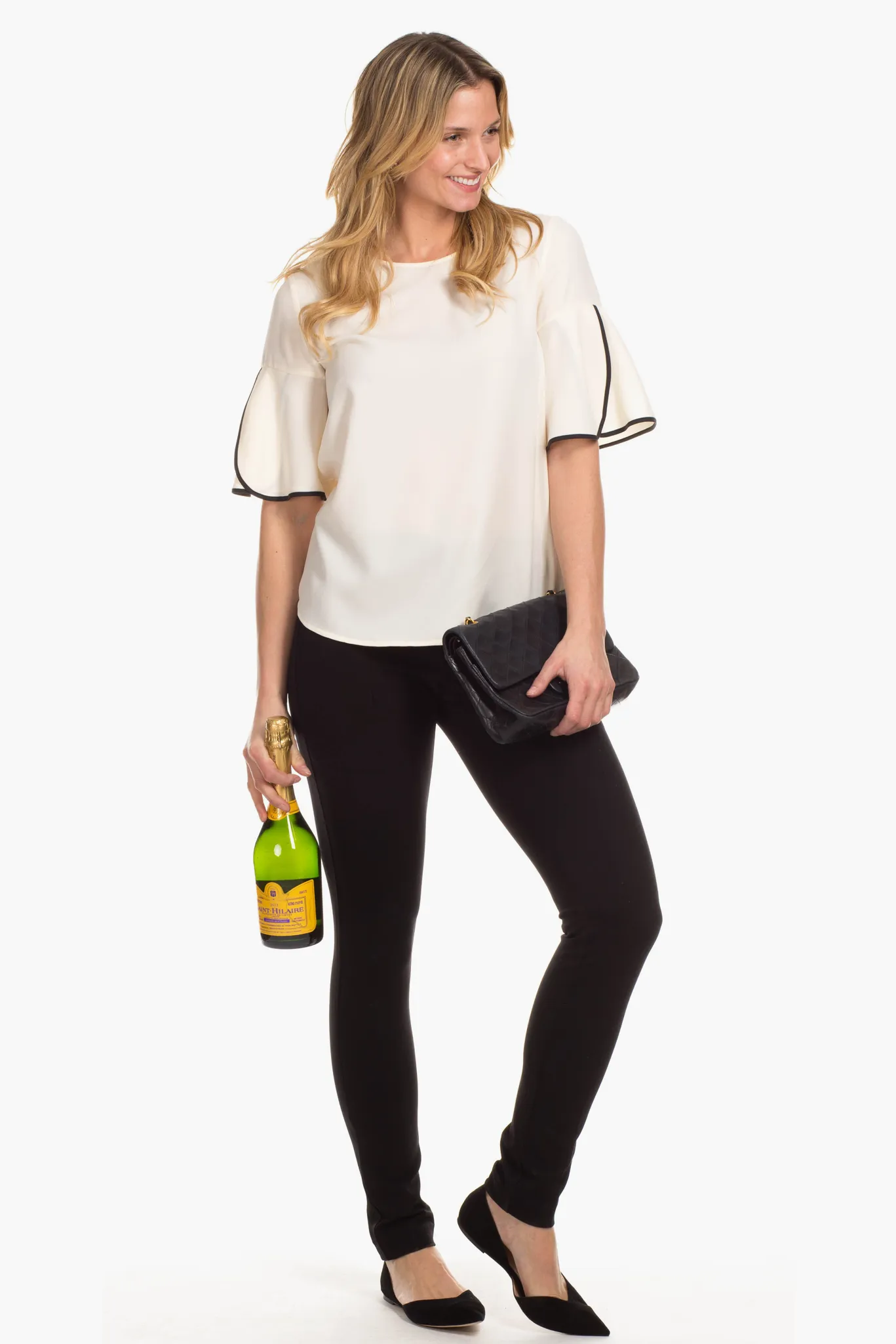 Tulip Top in Ivory with Black sold by Duffield Lane