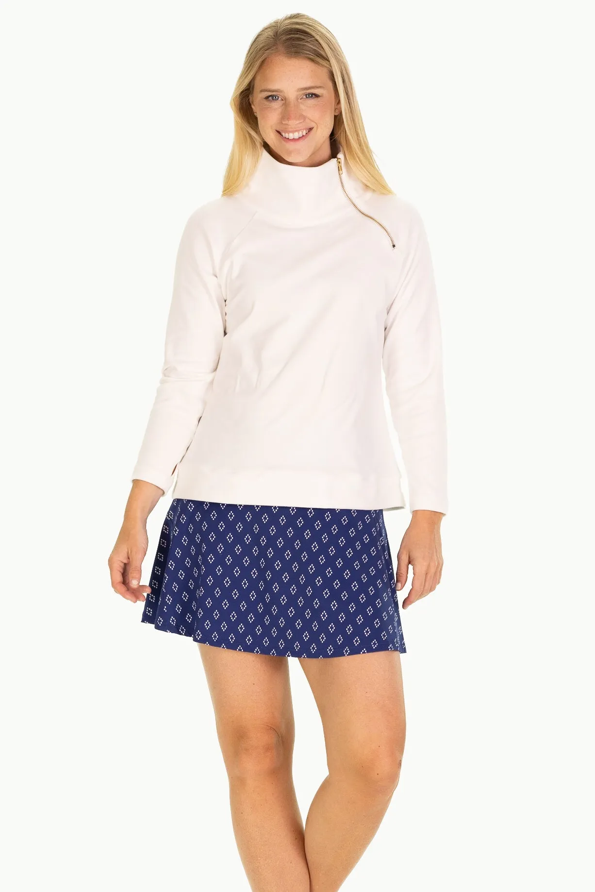 Active Sherri Skort in Navy Diamond sold by Duffield Lane