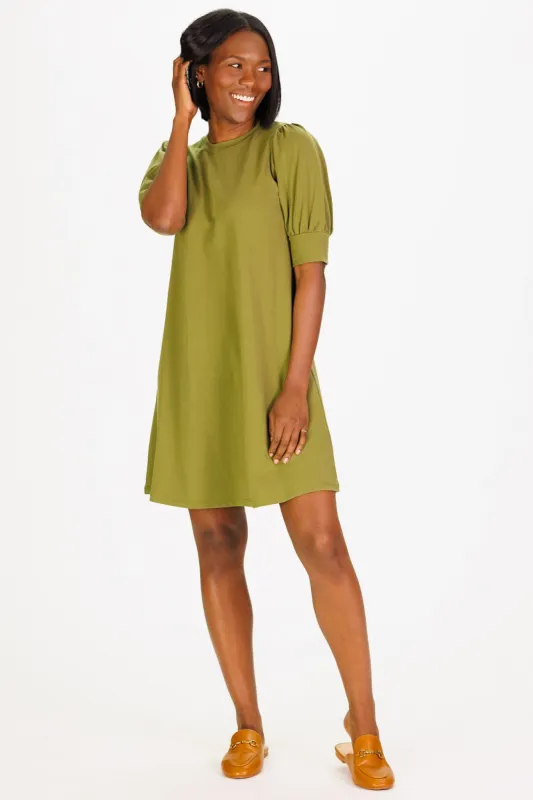 Jennifer Dress in Moss Green sold by Duffield Lane