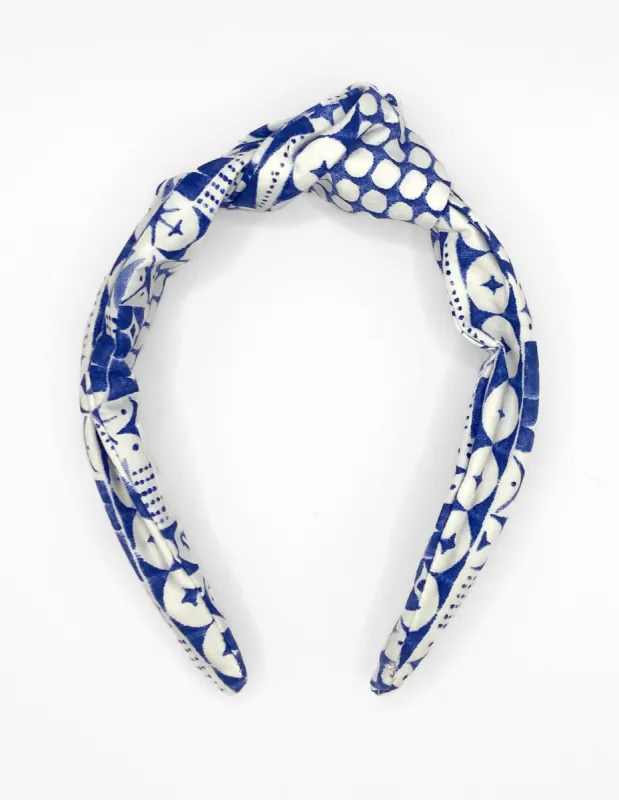 The Jones Headband - Knotted Blue Breeze sold by Duffield Lane
