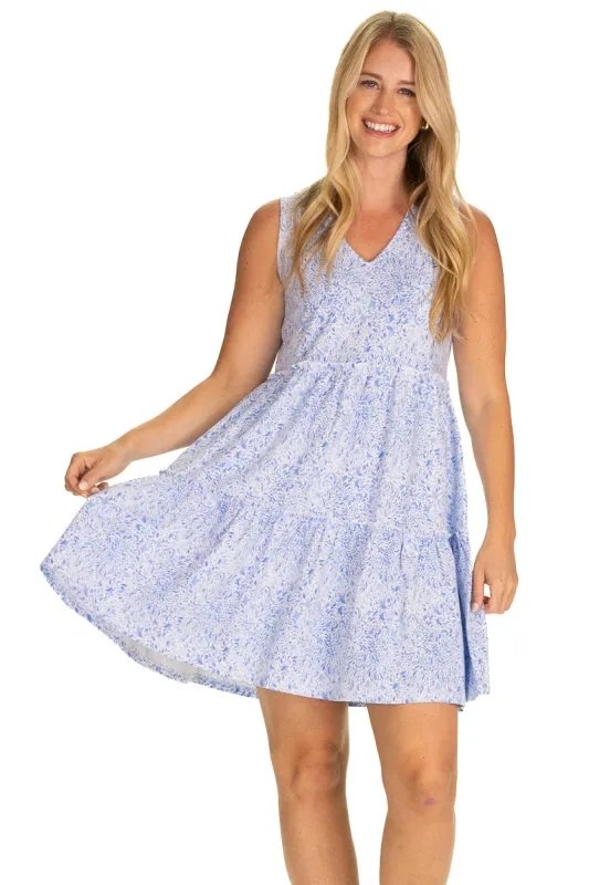 The Goldie Dress in Hydrangea Petal sold by Duffield Lane