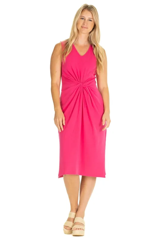 The Delia Dress in Raspberry sold by Duffield Lane