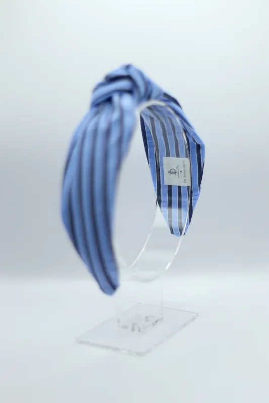Jones Headband - Double Blue Seersucker sold by Duffield Lane