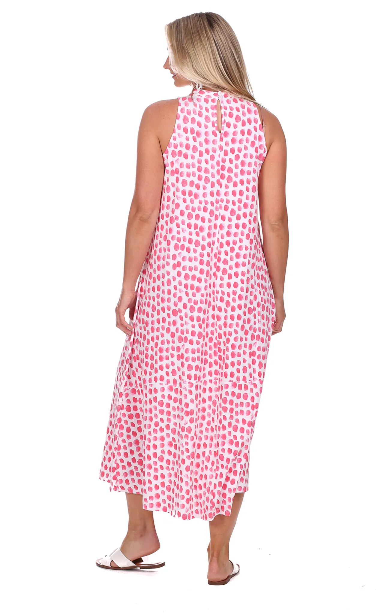 Lennox Midi Dress in Pink Watercolor Dot sold by Duffield Lane product image thumbnail 4