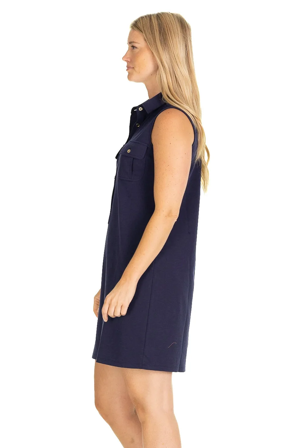 The Active Pique Opal Dress in Navy sold by Duffield Lane product image thumbnail 4