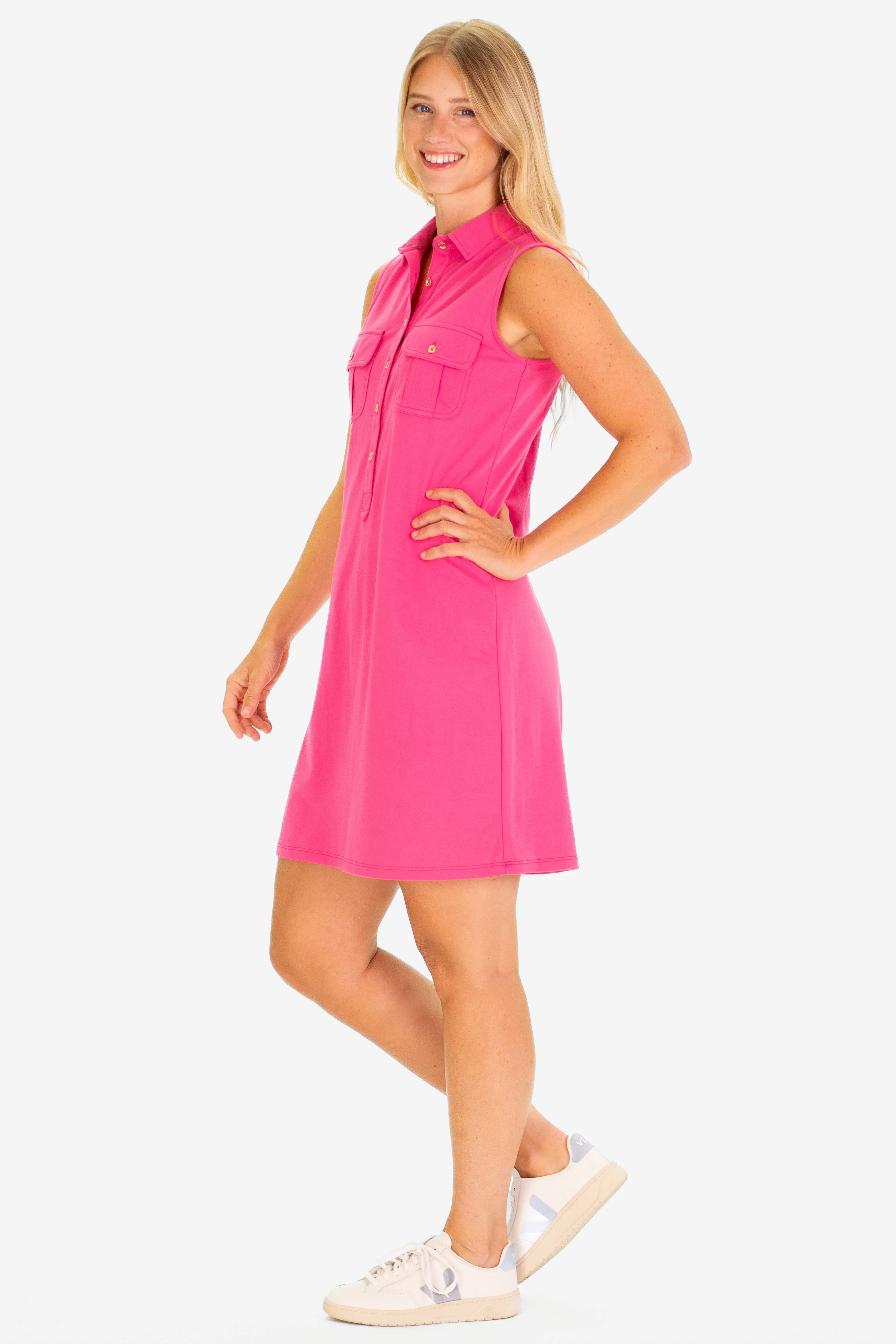 The Pique Opal Dress in Raspberry sold by Duffield Lane product image thumbnail 2