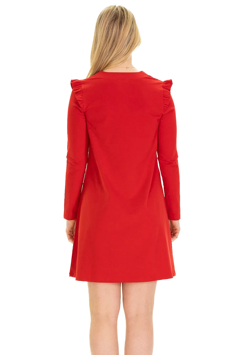 Rebecca Ruffle Dress in Holly Berry sold by Duffield Lane product image thumbnail 3