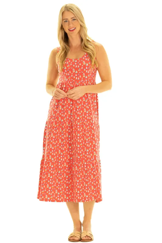 The Lucy Dress in Leland Gal Set Sail Print sold by Duffield Lane