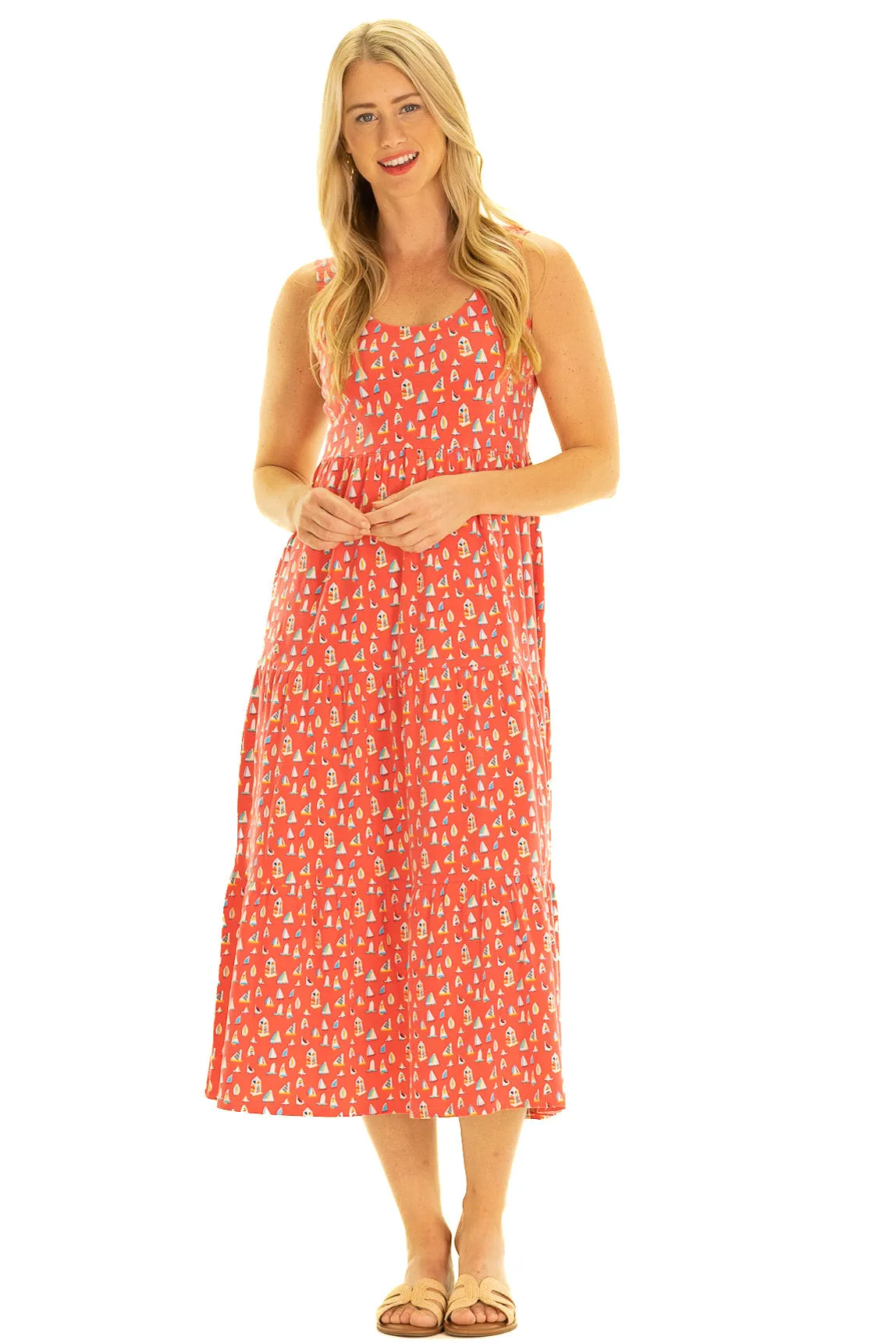 The Lucy Dress in Leland Gal Set Sail Print sold by Duffield Lane