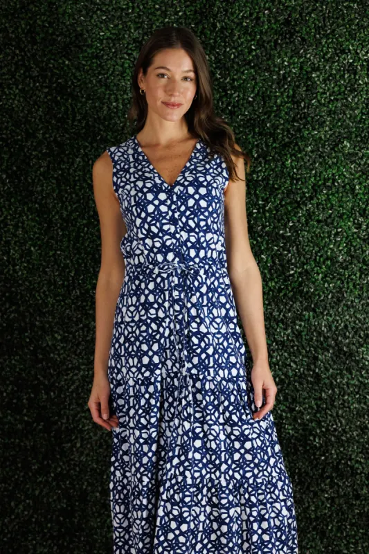 The Lianna Dress in Navy Bowline sold by Duffield Lane