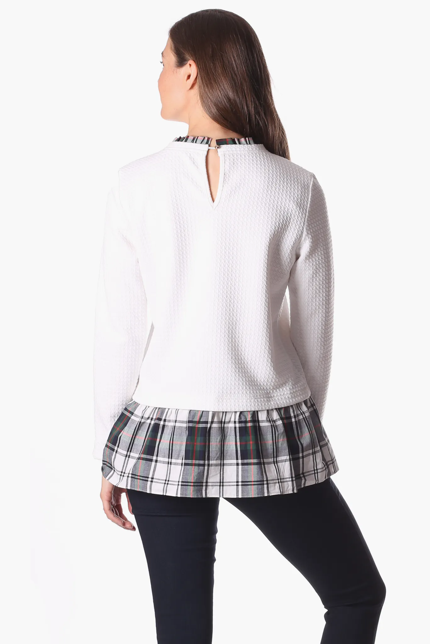 Nina Top in White Star with Plaid sold by Duffield Lane product image thumbnail 2
