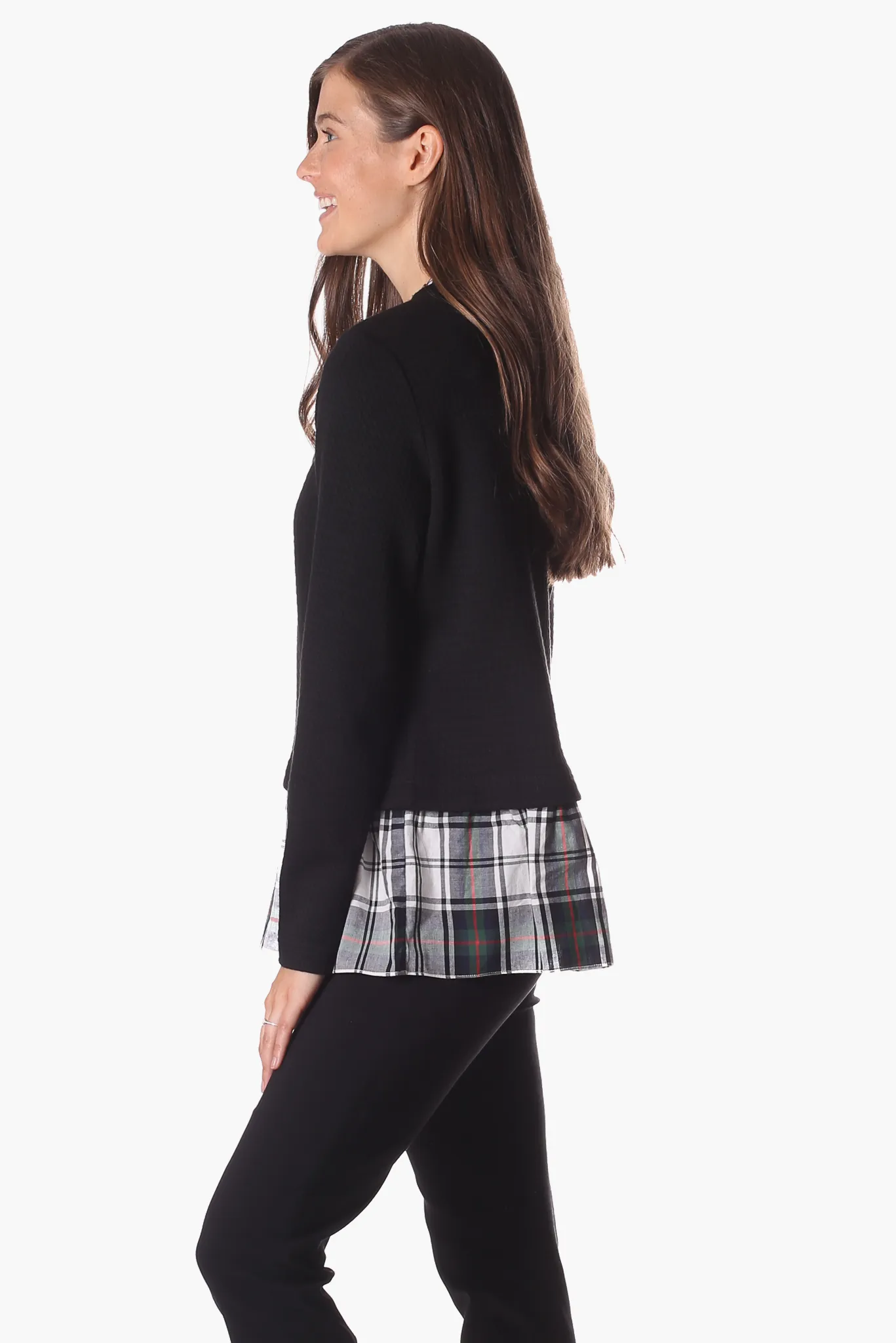 Nina Top in Black Star with Plaid sold by Duffield Lane product image thumbnail 4