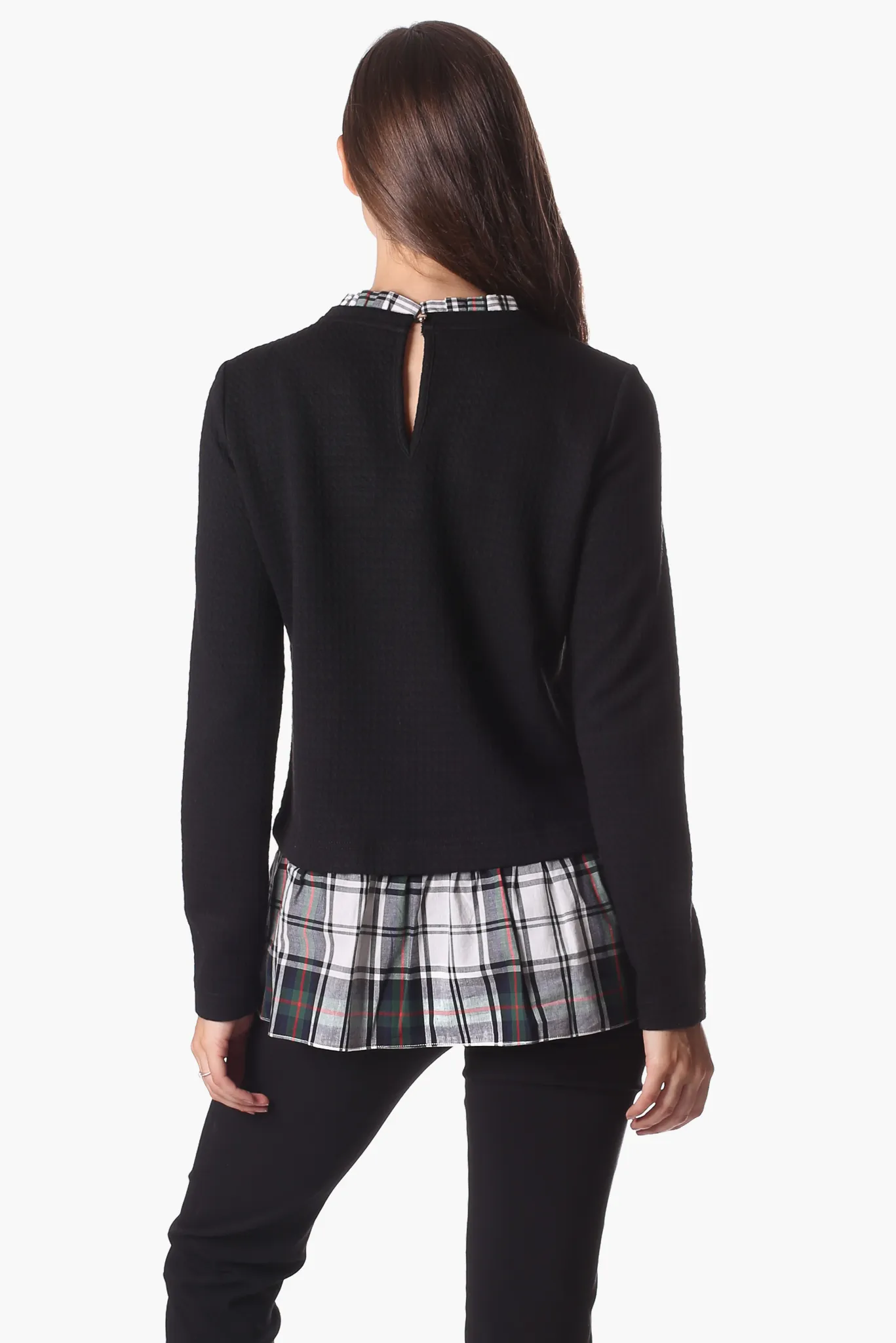 Nina Top in Black Star with Plaid sold by Duffield Lane product image thumbnail 3