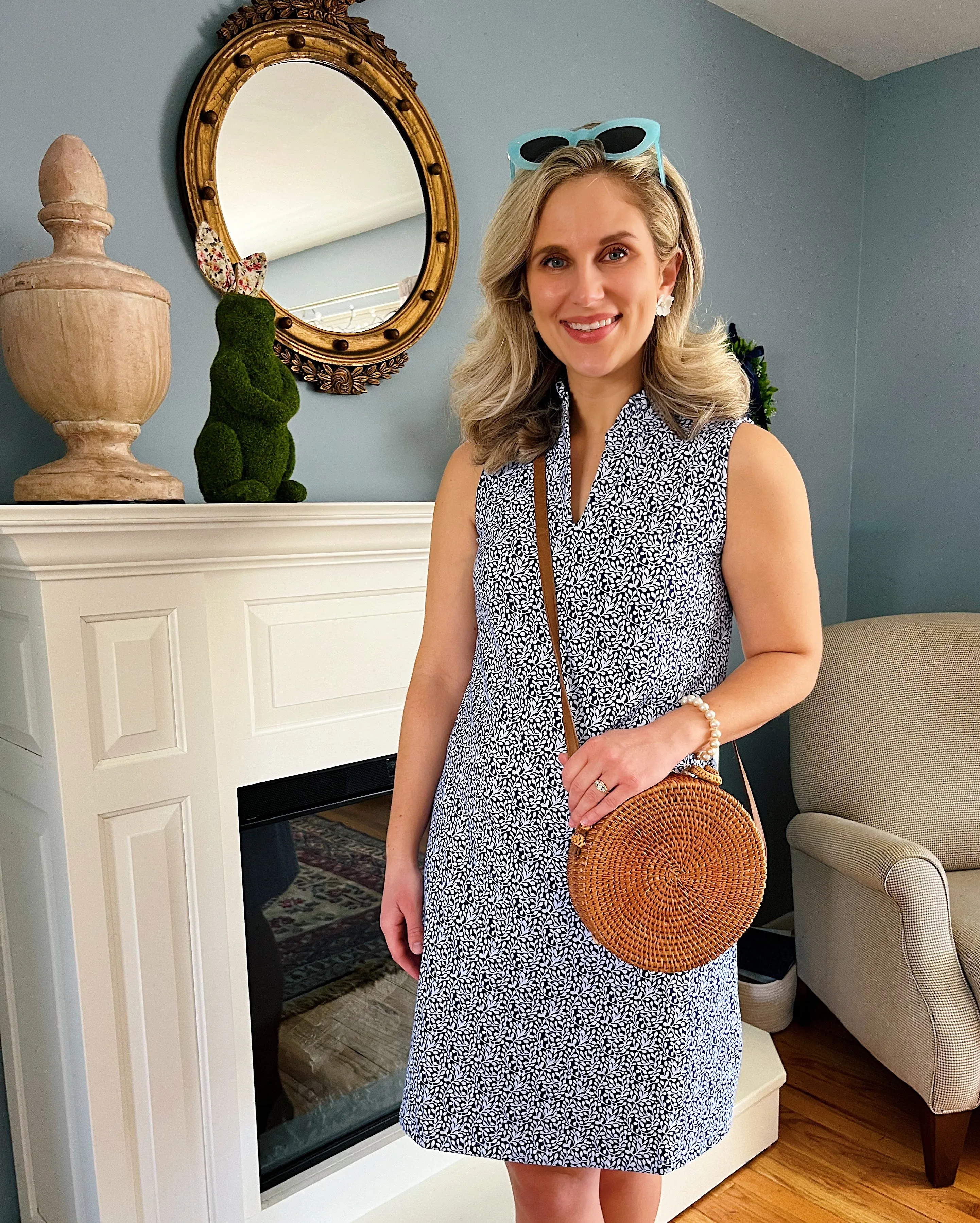 The Poppy Dress in Navy Floret sold by Duffield Lane product image thumbnail 3