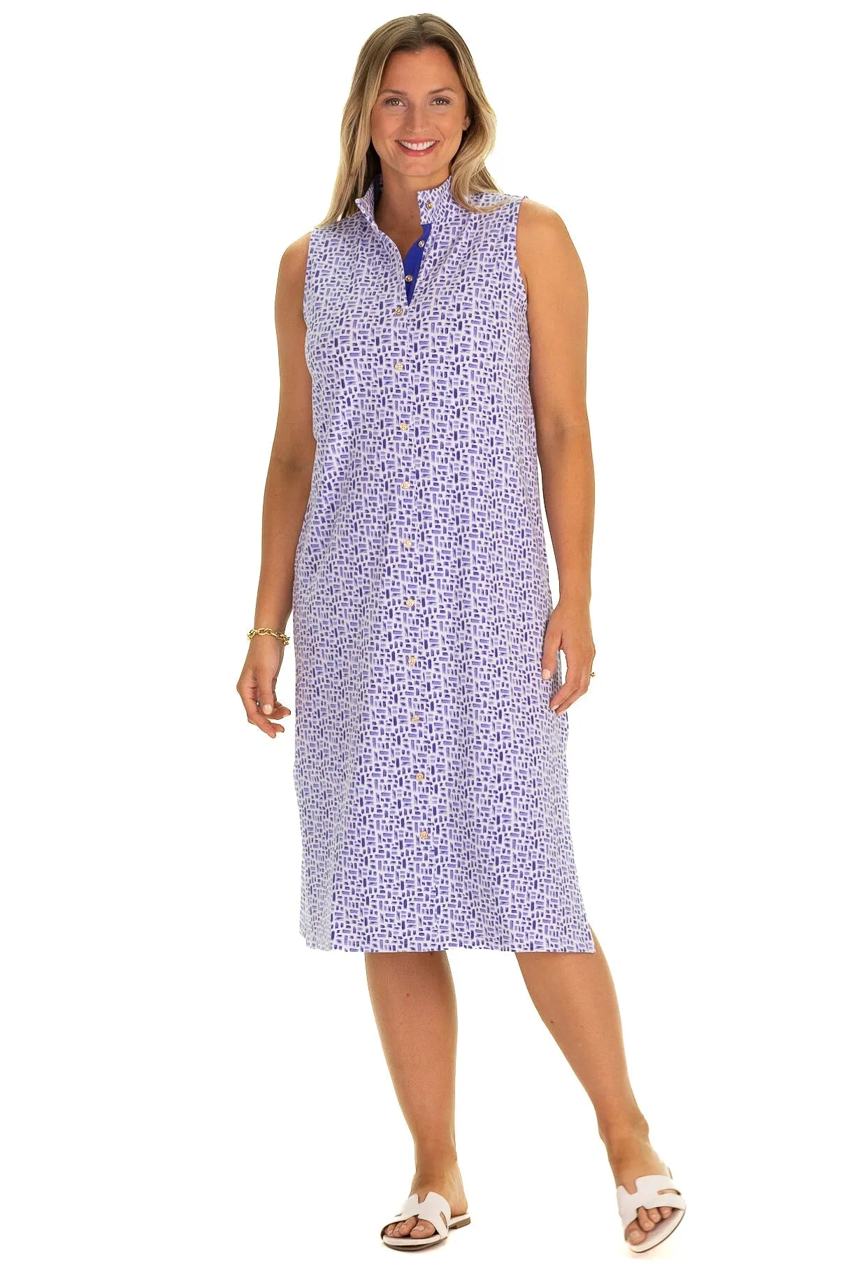The Midi Kerry Dress in Blue Basketweave sold by Duffield Lane product image thumbnail 4