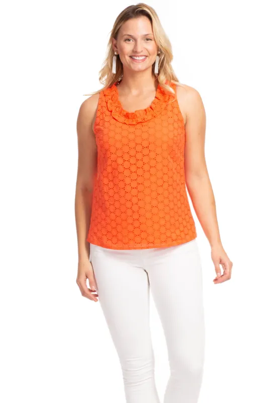 Rennie Top in Poppy Eyelet sold by Duffield Lane