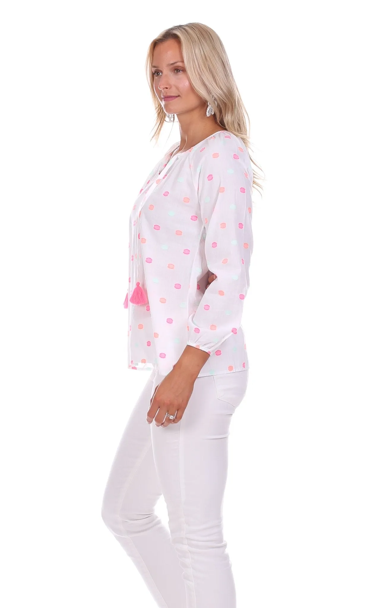 Useppa Tunic in Bright Polka Dot sold by Duffield Lane product image thumbnail 3