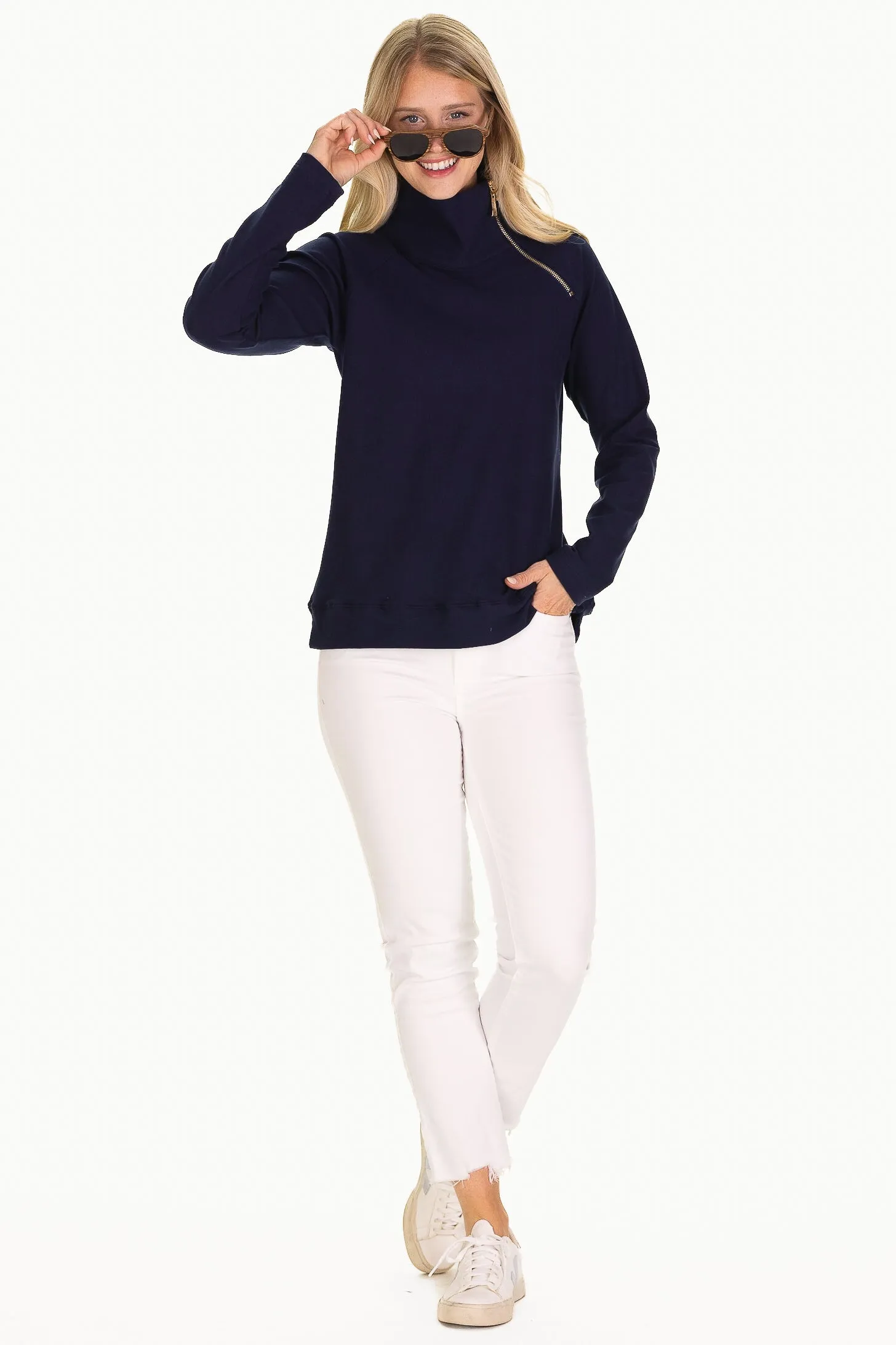 The Bowen Sweatshirt in SuperSoft Navy sold by Duffield Lane product image thumbnail 2