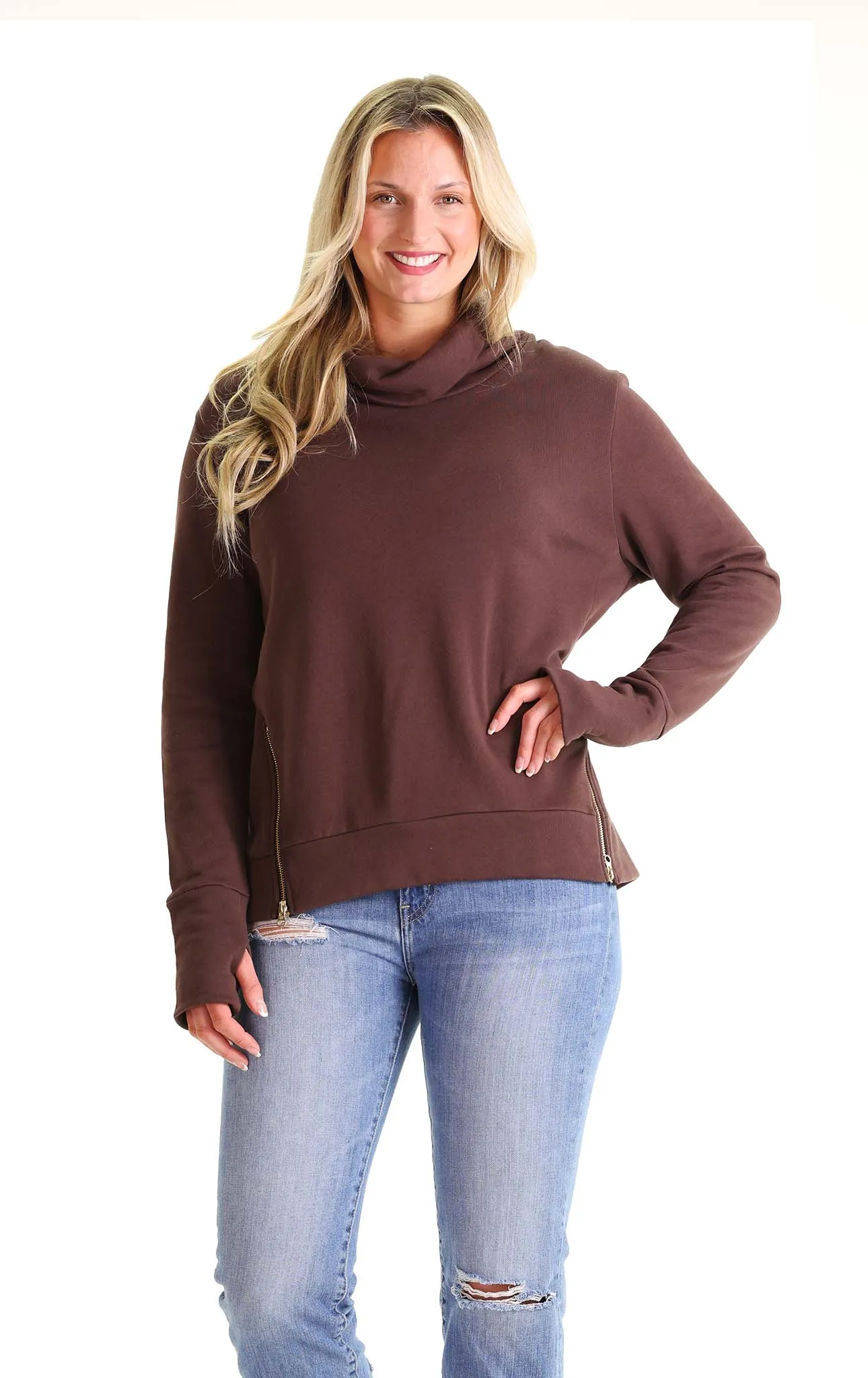 Minley Pullover In Chocolate sold by Duffield Lane