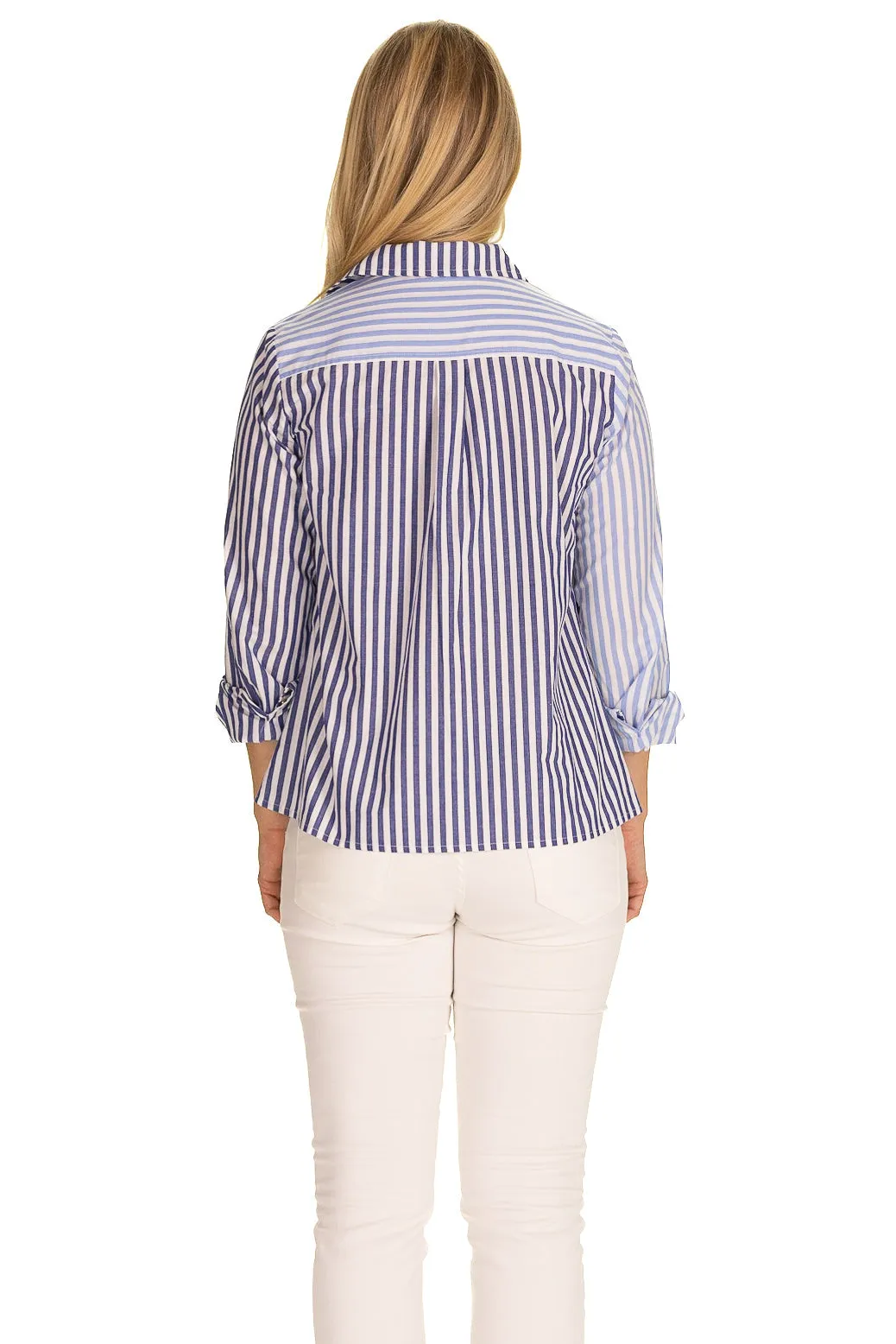 The Sheridan Top in Blue Stripe Colorblock sold by Duffield Lane product image thumbnail 2