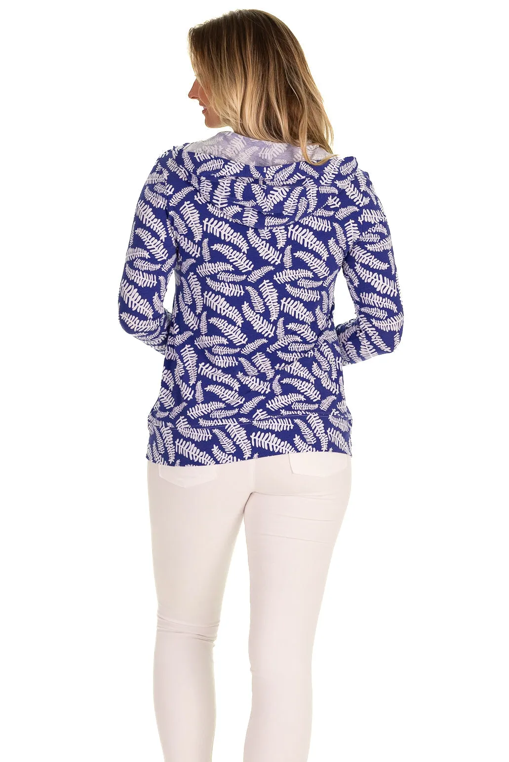 The Hallie Hoodie in Leland Gal Blue Fern sold by Duffield Lane product image thumbnail 2