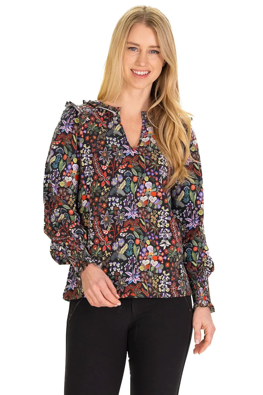 Clara Top in Winter Garden sold by Duffield Lane