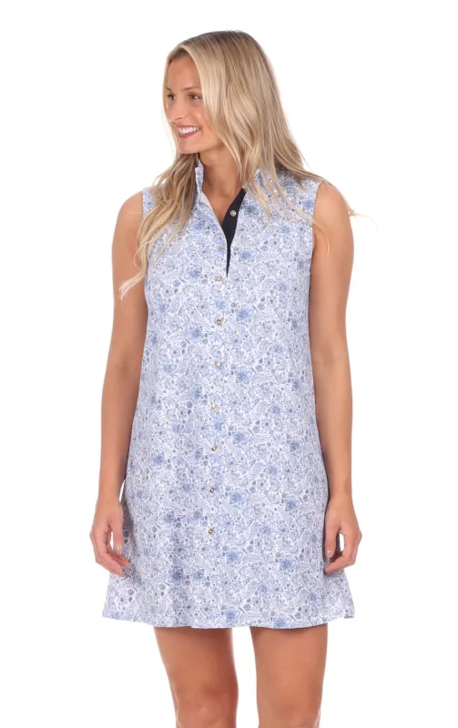 Kerry Dress in Blooming Blue sold by Duffield Lane