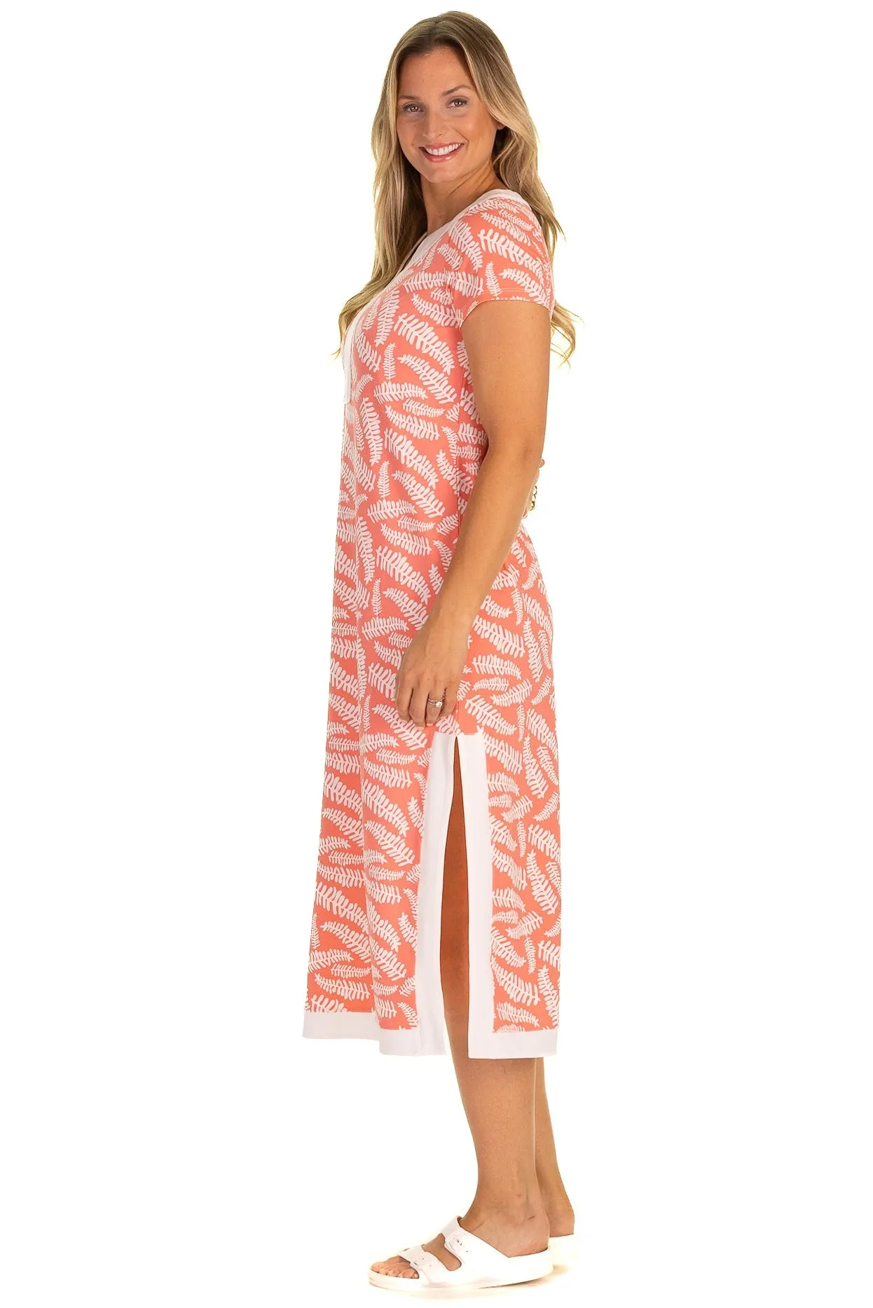 The Performance Kai Caftan in Coral Fern sold by Duffield Lane product image thumbnail 3
