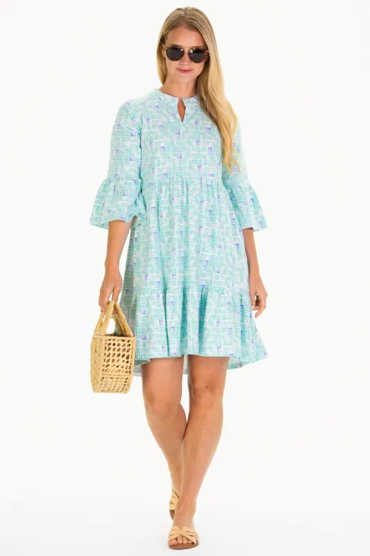 Eveline Dress in Sea Glass sold by Duffield Lane